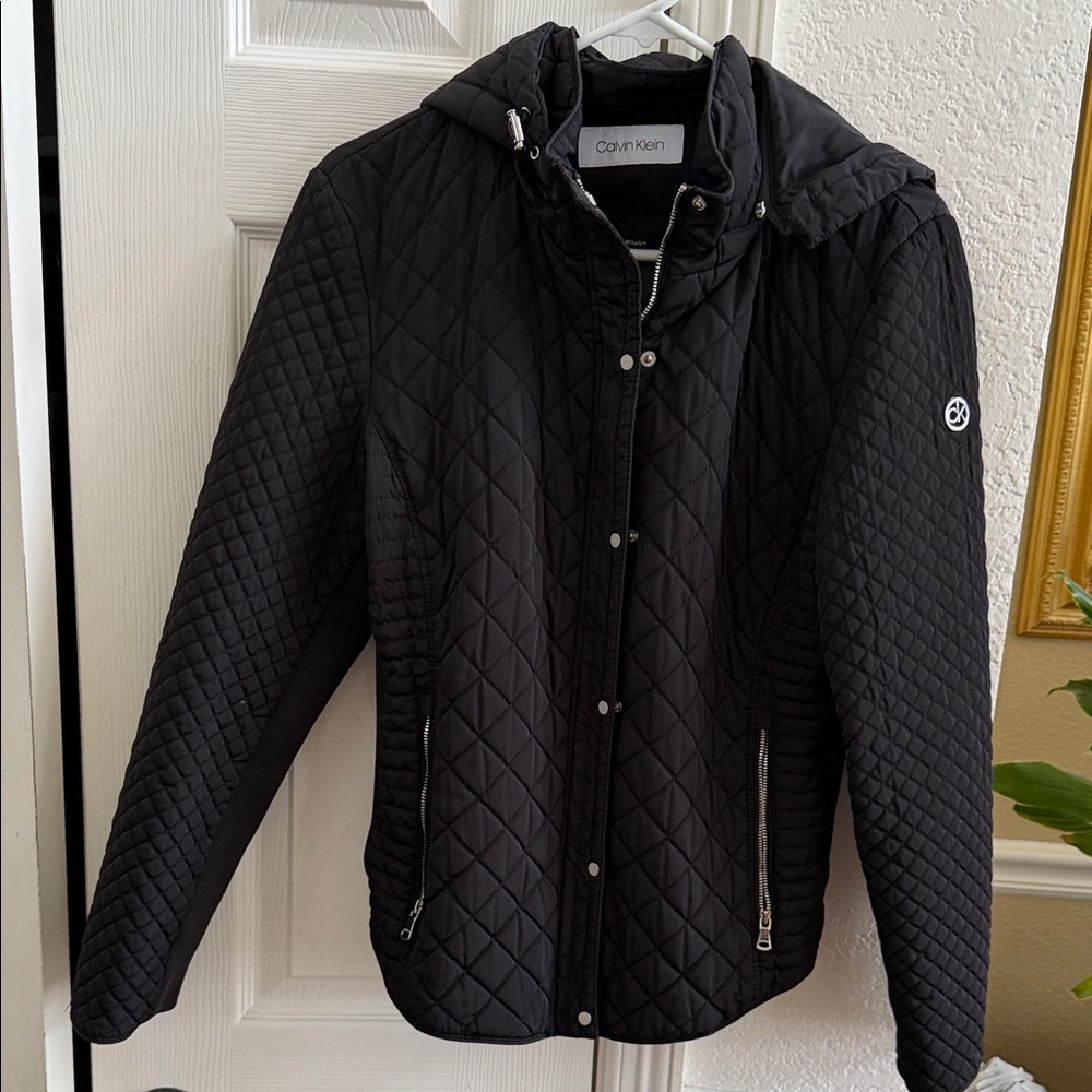 Calvin Klein Black Quilted Hooded Jacket